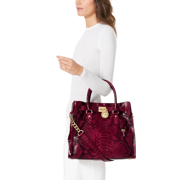 Michael Kors Large Hamilton Snake Print Tote - Picture 9 of 14